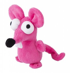 Rogz игрушка для кошек: плюшевая мышка с кошачьей мятой, розовая (18 г)