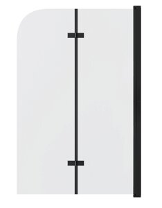 Шторка на ванну Grossman GR-106110BLACK 110х150 см стекло прозрачное, профиль черный