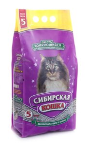 Сибирская кошка комкующийся наполнитель для длинношерстных кошек "Экстра"5 кг)