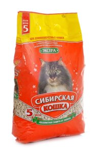 Сибирская кошка впитывающий наполнитель для длинношерстных кошек "Экстра"2,7 кг)