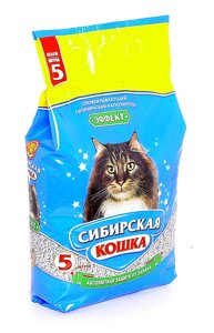 Сибирская кошка впитывающий наполнитель "Эффект", 5л (2,7 кг)