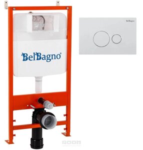 Система инсталляции для унитазов BelBagno BB026/BB082BL с кнопкой смыва белый глянцевый
