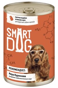 Smart Dog консервы консервы для взрослых собак и щенков кусочки индейки в нежном соусе (400 г)