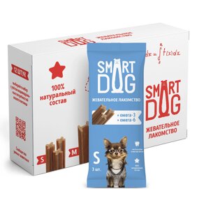 Smart Dog лакомства "Упаковка 12 штук" Жевательное лакомство с омега-3 и -6 для собак и щенков (L)