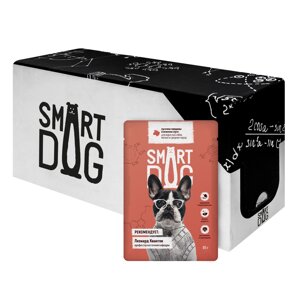 Smart Dog паучи "Упаковка 25 шт" Паучи для взрослых собак малых и средних пород кусочки говядины в нежном соусе (2,13 кг)