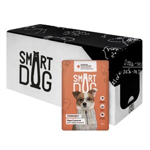 Smart Dog паучи "Упаковка 25 шт" Паучи для взрослых собак малых и средних пород кусочки утки в аппетитном желе (2,13 кг)