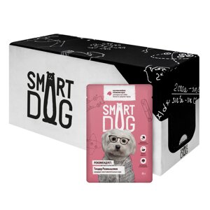 Smart Dog паучи "Упаковка 25 шт" Паучи для взрослых собак малых и средних пород кусочки ягненка в нежном соусе (2,13 кг)