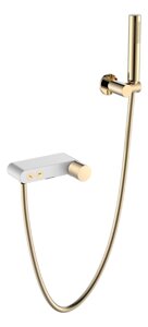 Смеситель Boheme Stick 123-WG. 2 для ванны с душем, белый, золото touch