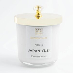 Свеча ароматическая, 9 см, в подсвечнике, с крышкой, стекло, Japan Yuzi, Adeline