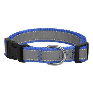 Tappi амуниция ошейник для собак со светоотражающей лентой "Панакс", синий (40-63 см)
