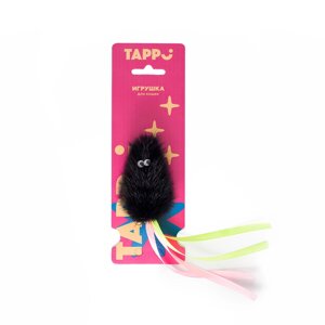 Tappi игрушка для кошек "Мышка из натурального меха норки с хвостом из лент"14 г)
