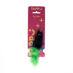 Tappi игрушка для кошек "Мышка из натурального меха норки с хвостом из пера марабу"14 г)