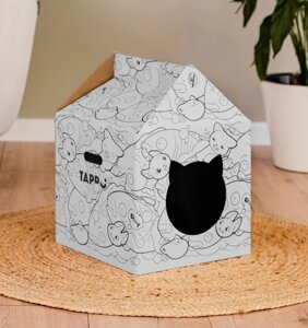 Tappi когтеточки картонный домик для животных "Бакэнэко"360 г)