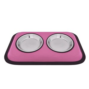 Tappi миски двойная миска для кошек "Каму", розовая (270 мл)