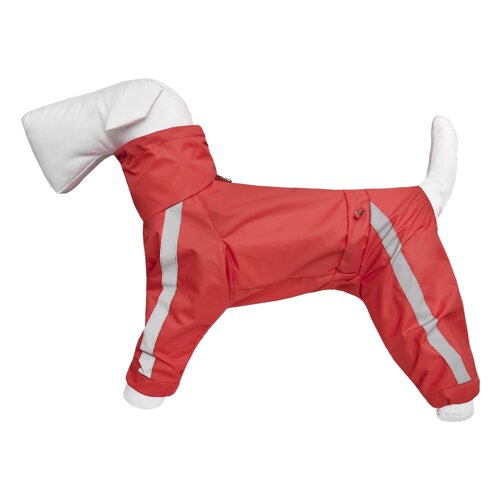 Tappi одежда дождевик для собак "Басенджи" без подкладки, с воротником-капюшоном, девочка "Красный"L)
