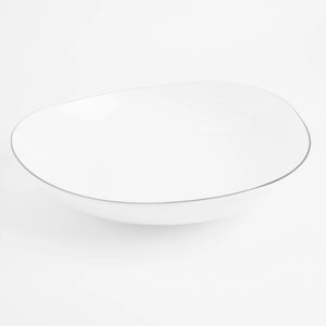 Тарелка суповая, 21х4 см, фарфор F, белая, Bend silver