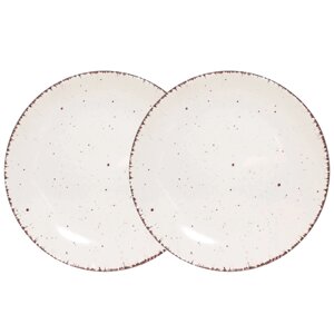 Тарелка закусочная, 21 см, 2 шт, керамика, бежевая, в крапинку, Speckled