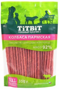 TiTBiT колбаса Пармская для собак всех пород, выгодная упаковка XXL (350 г)