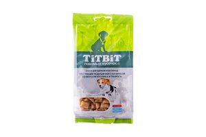 TiTBiT лакомство для щенков всех пород. Хрустящие подушечки с начинкой со вкусом кролика и творога (95 г)