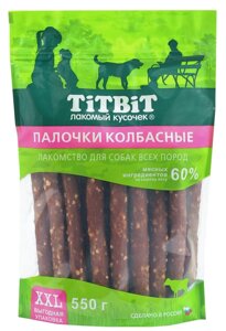 TiTBiT палочки колбасные для собак всех пород, выгодная упаковка XXL (550 г)
