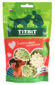 TiTBiT снеки мягкие "Счастливые моменты" для собак всех пород с индейкой и яблоком (100 г)