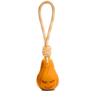 Triol игрушка "Тыква с верёвкой" для собак из термопластичной резины (146 г)
