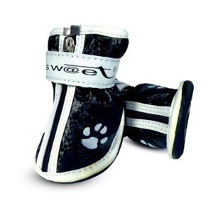 Triol (одежда) ботинки для собак, черные с лапками (XS)