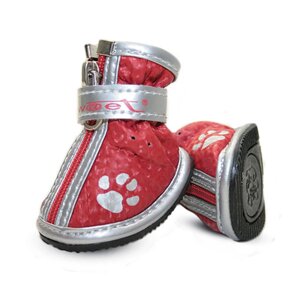 Triol (одежда) ботинки для собак, красные с лапками (S)