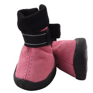 Triol (одежда) ботинки для собак, розовые с чёрным (XS)