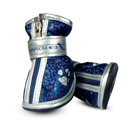 Triol (одежда) ботинки для собак, синие с лапками (L)