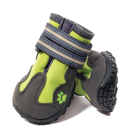 Triol (одежда) ботинки для собак, зеленые с серым (S)
