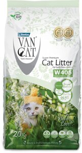 Van Cat комкующийся наполнитель "100% натуральный", без пыли, пакет (20 кг)