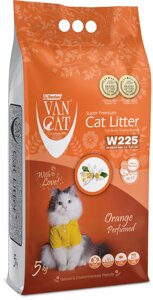 Van Cat комкующийся наполнитель без пыли с ароматом апельсина, пакет (10 кг)