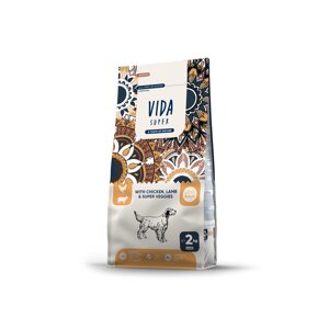 VIDA Super корм для взрослых собак средних и крупных пород с курицей, ягненком и овощами (12 кг)