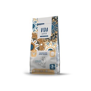 VIDA Super корм для взрослых стерилизованных кошек с курицей и овощами (10 кг)