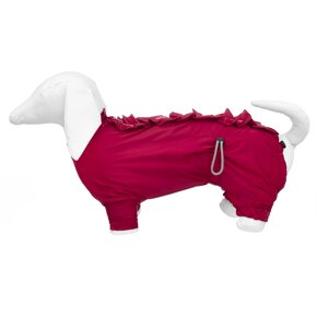 Yami-Yami одежда дождевик для собак, черешневый, для таксы и французского бульдога, на девочку (L)