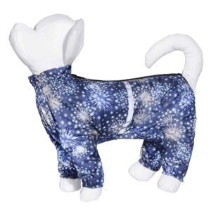 Yami-Yami одежда дождевик для собак с рисунком "Огни" синий для малых пород (2)
