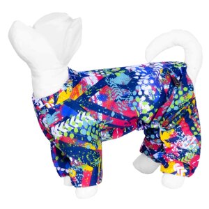 Yami-Yami одежда дождевик для собаки с рисунком «Абстракция», синий (L)