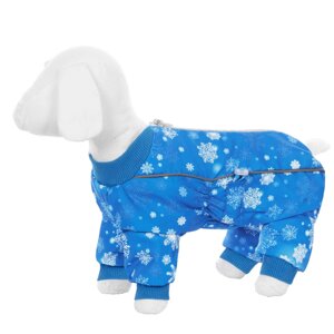 Yami-Yami одежда комбинезон для собак малых пород, на меху с рисунком "снежинки"S)