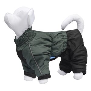 Yami-Yami одежда комбинезон для собак, на флисовой подкладке, серо-зелёный (S)