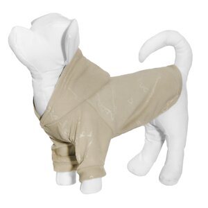 Yami-Yami одежда толстовка для собаки из флиса с принтом "Динозавры", бежевая (L)