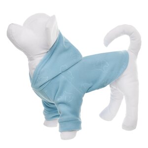 Yami-Yami одежда толстовка для собаки из флиса с принтом "Слоники", голубая (M)