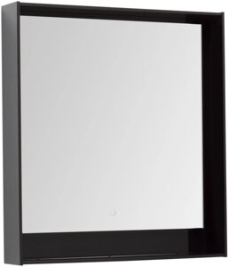 Зеркало Aquanet Милан 80 LED черный глянец, с сенсорным выключателем