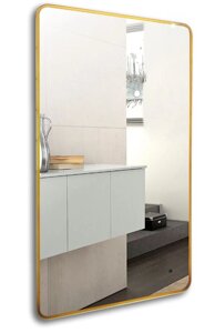 Зеркало Art&Max Siena S AM-SieS-600-1000-DS-F-Gold с подсветкой, золото