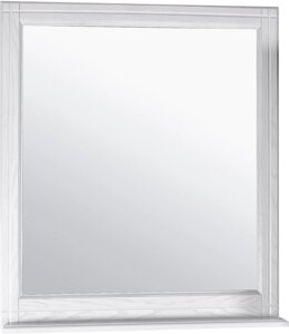 Зеркало ASB-Woodline Берта 85 массив ясеня, белый (патина серебро)