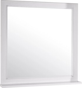 Зеркало ASB-Woodline Гранда 80 белое (патина серебро)