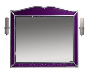 Зеркало Misty Анжелика 100 с подсветкой, сиреневый/сусальное серебро