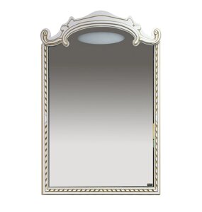 Зеркало Misty Элис 80 с подсветкой, белый патина/золото