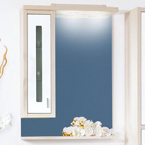 Зеркало-шкаф Бриклаер Бали 62 светлая лиственница, белый глянец L