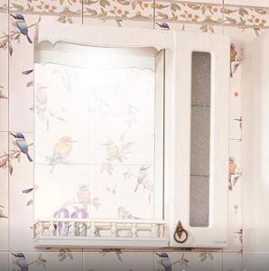Зеркало-шкаф Бриклаер Кантри 65 бежевый дуб прованс с балюстрадой